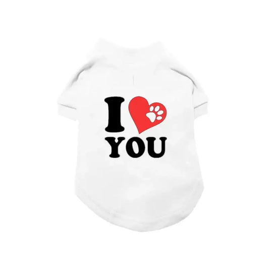 I Love you Dog T-shirt White - Rich Paw - 1