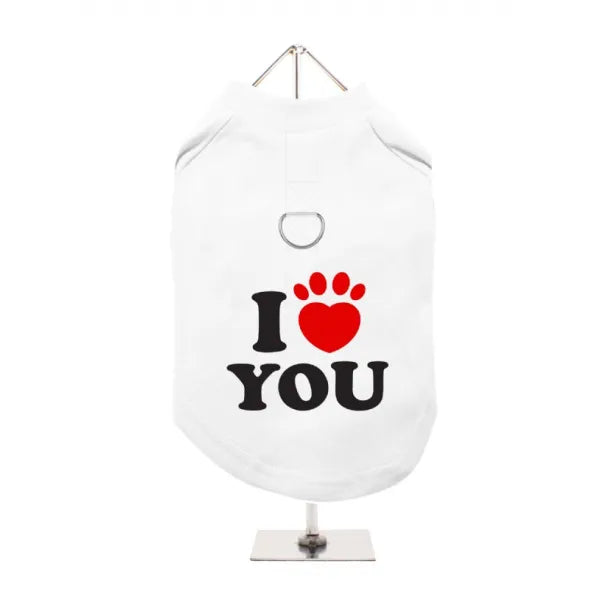 I Love You Harness Lined Dog T - shirt - Urban 1