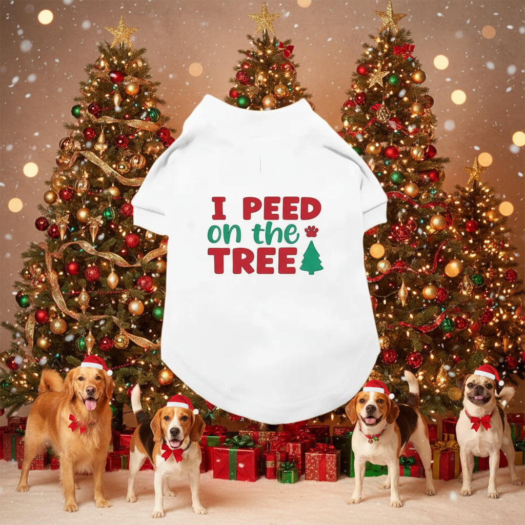I Peed on the Tree Christmas Dog T-shirt - Rich Paw - 1