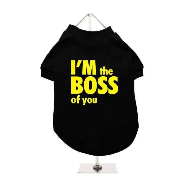 I’m the Boss of you Dog T-shirt in Black - Urban Pup - 1