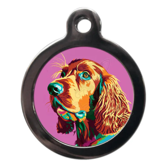 Irish Setter Pop Art Dog Id Tag - Ps Pet Tags - 1