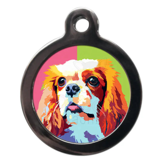 King Charles Spaniel Pop Art Dog Id Tag - Ps Pet Tags - 1