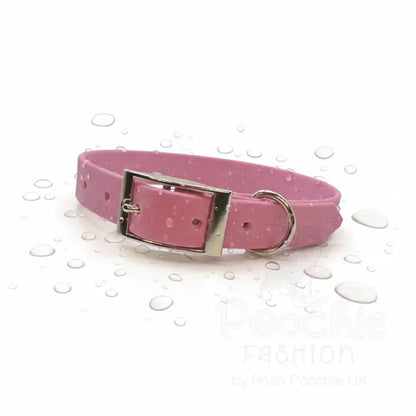 Lavender Pink Waterproof Personalised Dog Collar with Large Chrome Letters - Poochie Fashion - 4