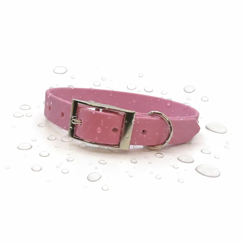 Lavender Pink Waterproof Personalised Dog Collar with Large Diamante Letters - Poochie Fashion - 5
