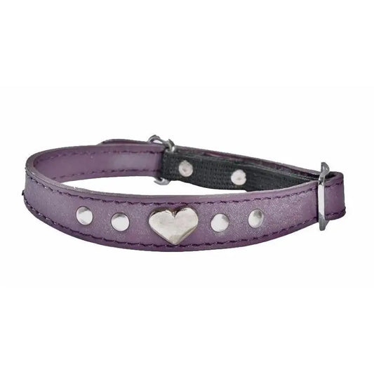 Leather Amour Cat Collar In Purple - Bobby Cannifrance - 1