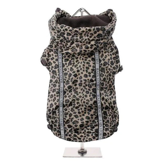 Leopard Fleece Lined Rainstorm Dog Rain Coat - Urban Pup - 1