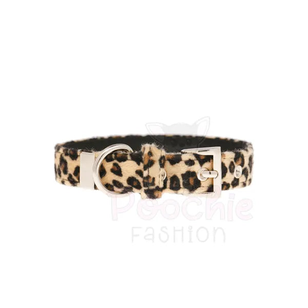 Leopard Print Fabric Dog Collar Poochie Fashion