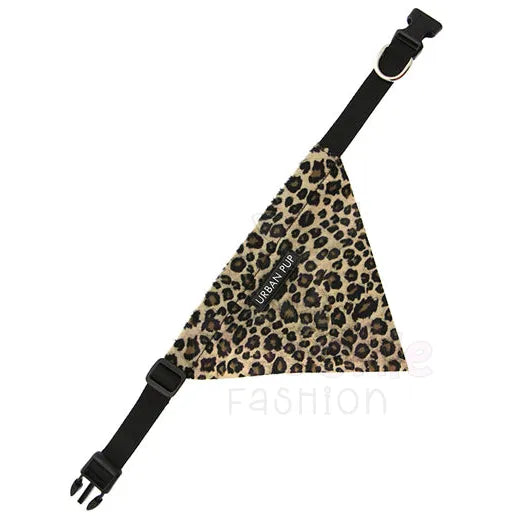 Leopard Print Plush Dog Bandana Collar - Urban Pup - 2