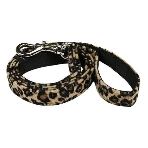 Leopard Print Plush Fabric Dog Lead - Urban - 1
