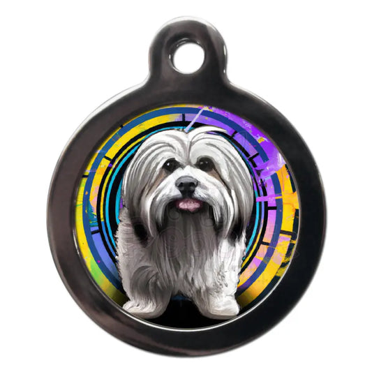 Lhasa Apso Graffiti Dog Id Tag - Ps Pet Tags - 1