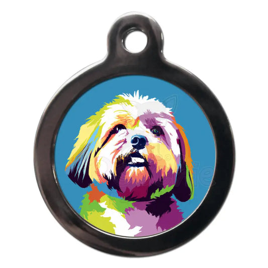 Lhasa Apso Pop Art Dog Id Tag - Ps Pet Tags - 1