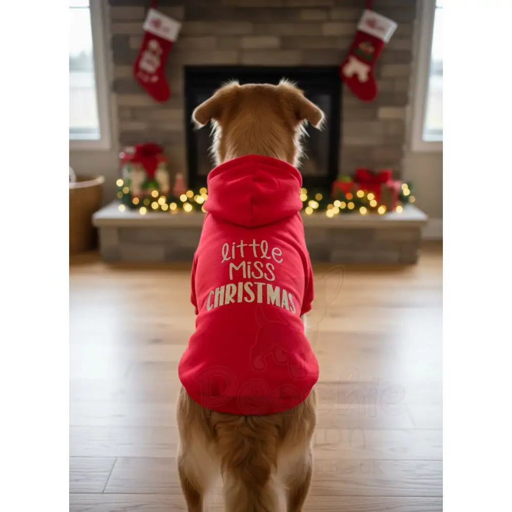 Little Miss Christmas Dog Hoodie Sweatshirt - Poochie Fashion - 3