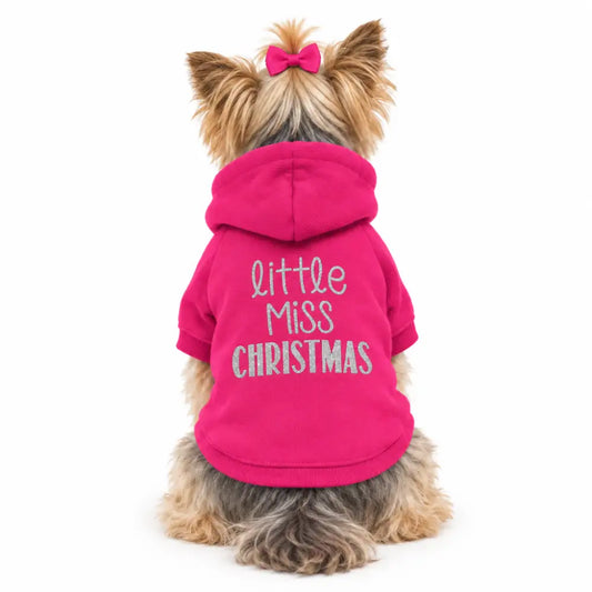 Little Miss Christmas Dog Hoodie Sweatshirt - Rich Paw - 1