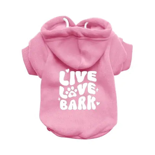 Live Love Bark Dog Hoodie - Poochie Fashion - 2