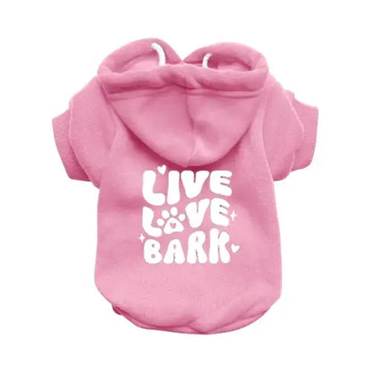 Live Love Bark Dog Hoodie - Poochie Fashion - 2