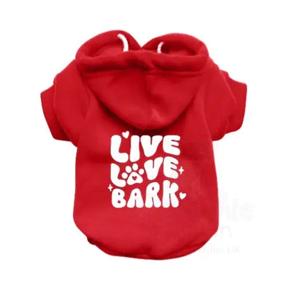 Live Love Bark Dog Hoodie - Poochie Fashion - 4