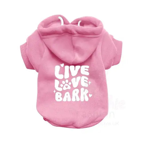 Live Love Bark Dog Hoodie - Poochie Fashion - 2