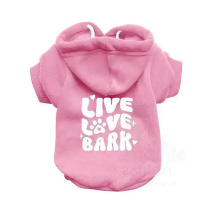 Live Love Bark Dog Hoodie - Poochie Fashion - 2