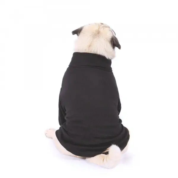Long Sleeve Ribbed Dog T-shirt Black - Rich Paw - 3