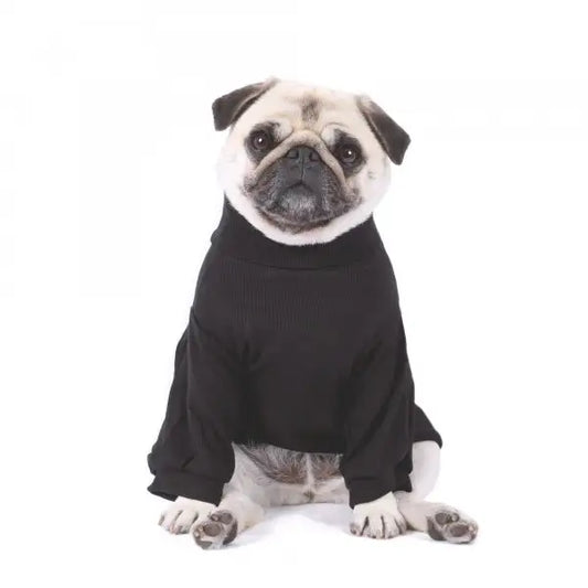 Long Sleeve Ribbed Dog T-shirt Black - Rich Paw - 2