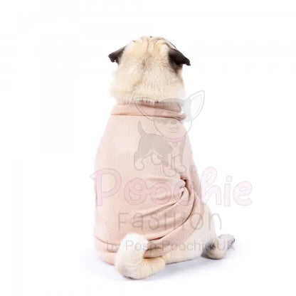 Long Sleeve Ribbed Dog T-shirt in Beige - Rich Paw - 3