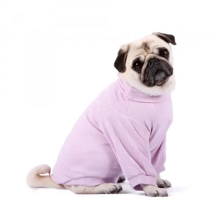 Long Sleeve Ribbed Dog T-shirt Lilac - Rich Paw - 1