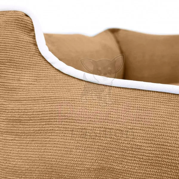 Luxury Beige Corduroy Dog Bed - Piggie - 4