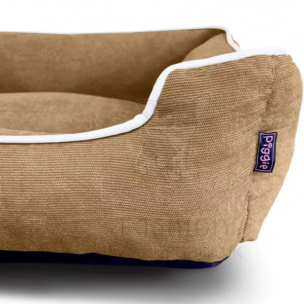 Luxury Beige Corduroy Dog Bed - Piggie - 3