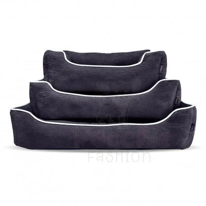 Luxury Personalised Black Corduroy Dog Bed - Piggie - 2