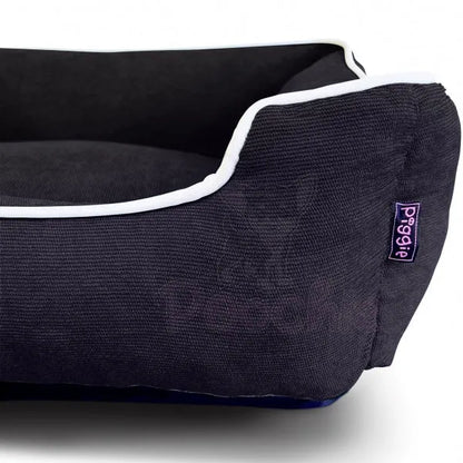 Luxury Personalised Black Corduroy Dog Bed - Piggie - 3