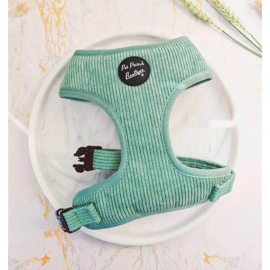 Luxury Corduroy Dog Harness Sage Green Small - Sale - 1