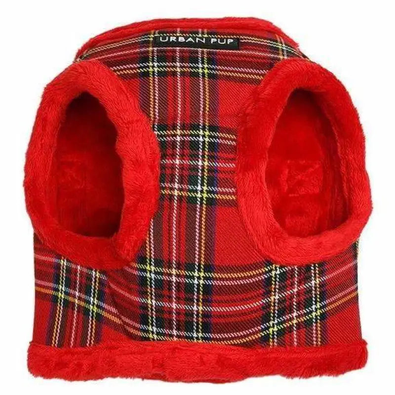 Luxury Fur Lined Red Tartan Dog Harness - Urban Pup - 3