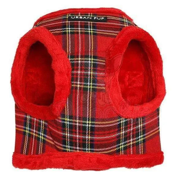 Luxury Fur Lined Red Tartan Dog Harness - Urban Pup - 3