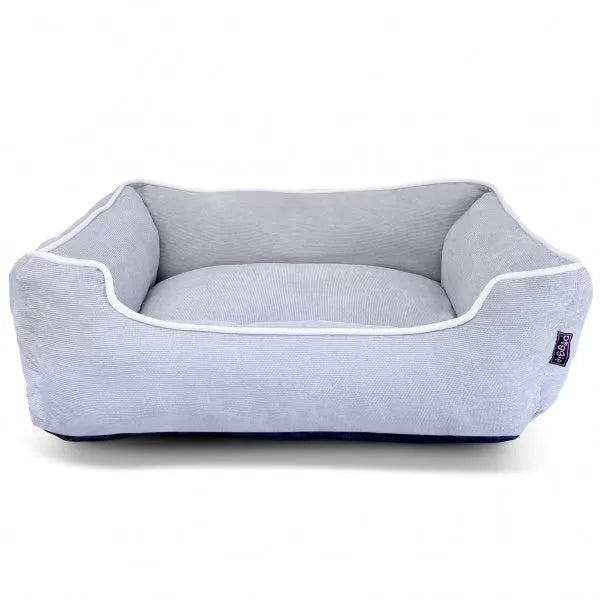 Luxury Grey Corduroy Dog Bed - Piggie - 1