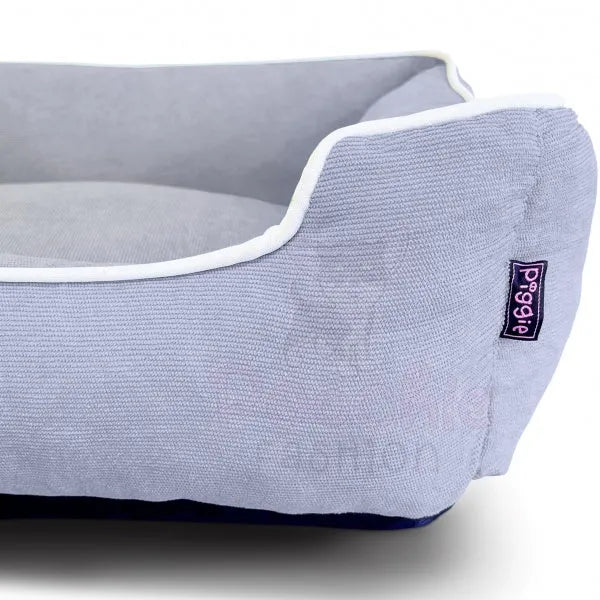 Luxury Grey Corduroy Dog Bed - Piggie - 3