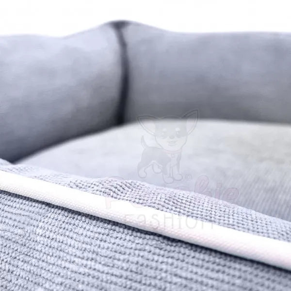 Luxury Grey Corduroy Dog Bed - Piggie - 5