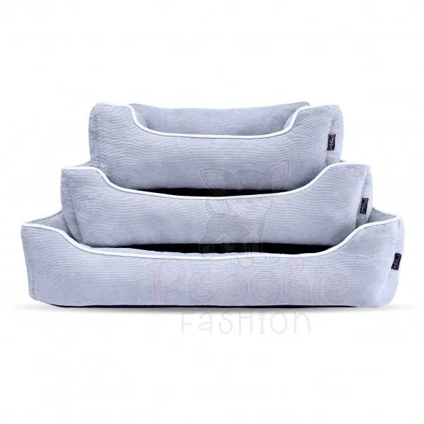 Luxury Grey Corduroy Dog Bed - Piggie - 2