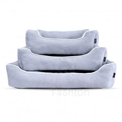 Luxury Grey Corduroy Dog Bed - Piggie - 2