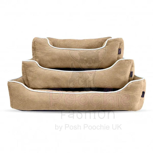 Luxury Personalised Beige Corduroy Dog Bed - Piggie - 2