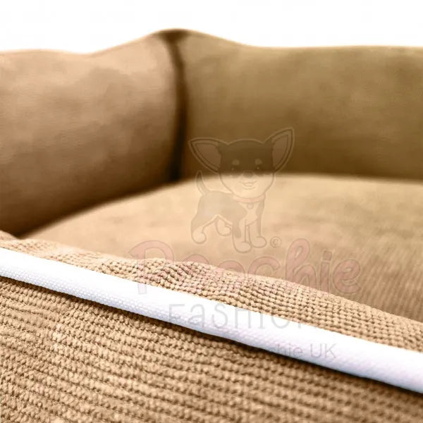 Luxury Personalised Beige Corduroy Dog Bed - Piggie - 5