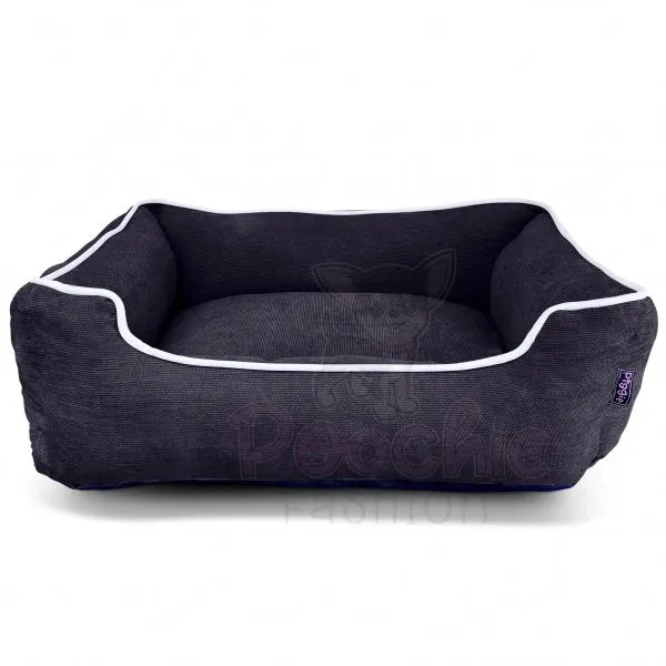 Luxury Personalised Black Corduroy Dog Bed - Piggie - 6