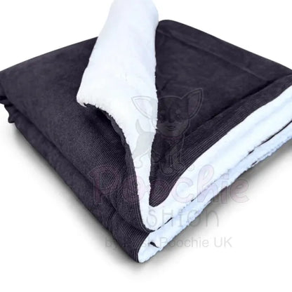 Luxury Personalised Black Corduroy Dog Blanket - Piggie - 3