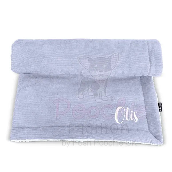 Luxury Personalised Grey Corduroy Dog Blanket - Piggie - 5
