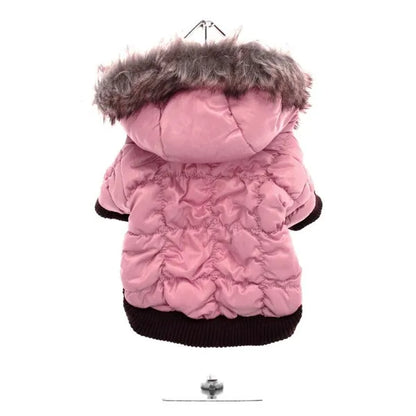 Luxury Pink Quilted Ski Parka Dog Coat