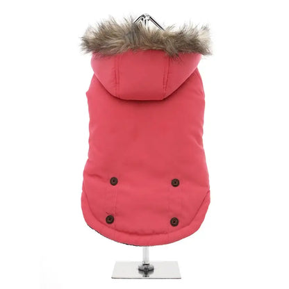 Luxury Salmon Pink Alpine Parka Dog Coat - Posh Pawz - 1