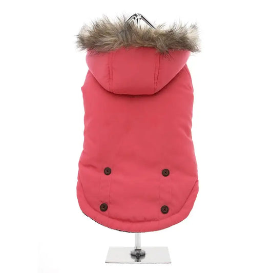 Luxury Salmon Pink Alpine Parka Dog Coat - Posh Pawz - 1