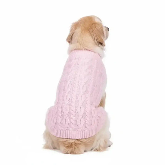 Luxury Supersoft Cable Knit Dog Jumper in Marshmallow - Rich Paw - 1