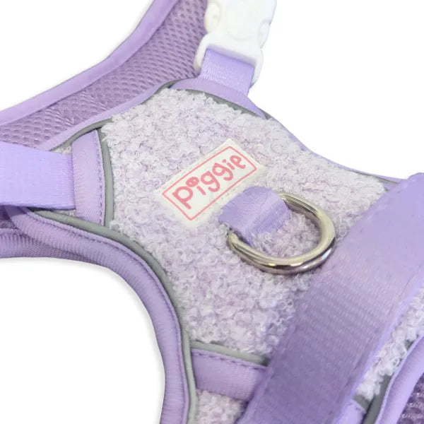 Luxury Teddy Fleece Explorer Dog Harness in Lilac - Piggie - 5