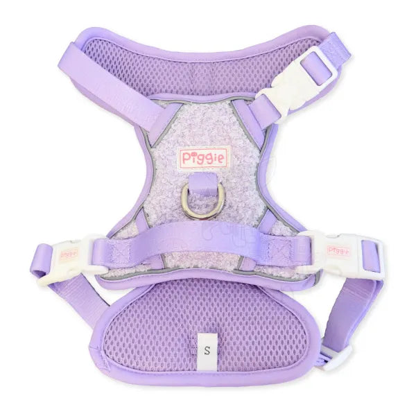 Luxury Teddy Fleece Explorer Dog Harness in Lilac - Piggie - 3