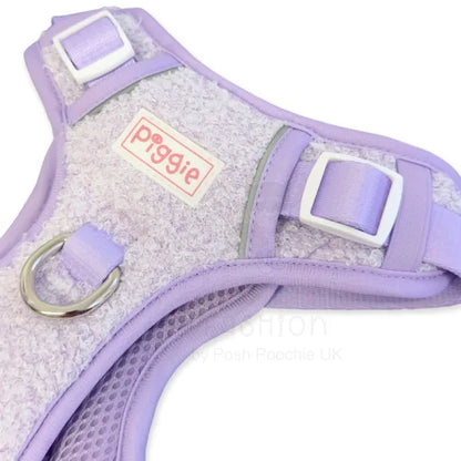 Luxury Teddy Fleece Explorer Dog Harness in Lilac - Piggie - 4